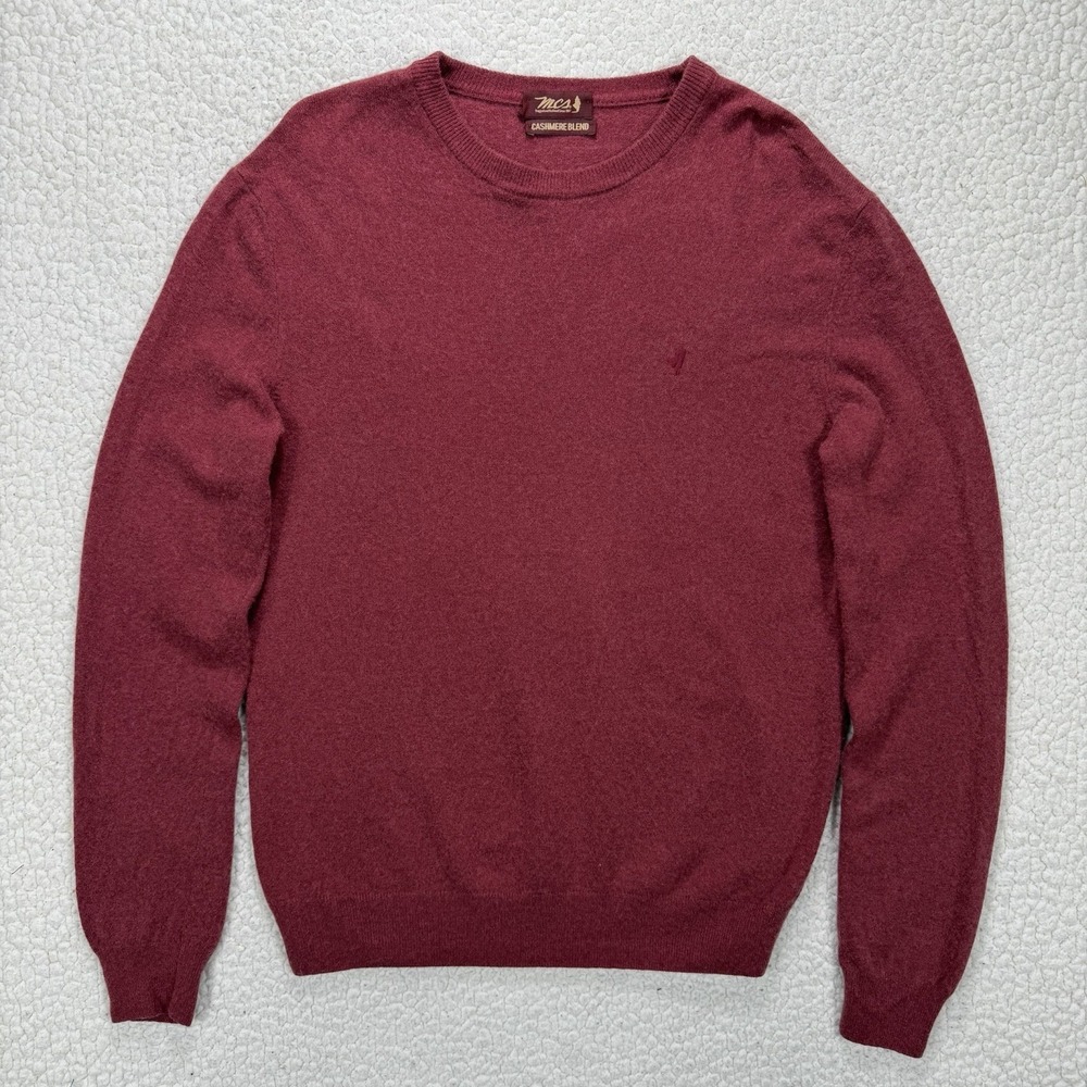 MCS Cashmere Blend Crewneck Men's L Quiet Luxury Old Money Smart Casual